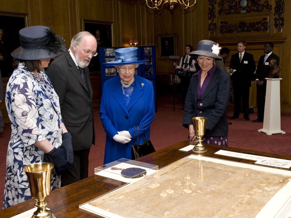 Her Majesty Queen Elizabeth II inspecting the 1608 Letters Patent of King James I, Tuesday 24 June 2008