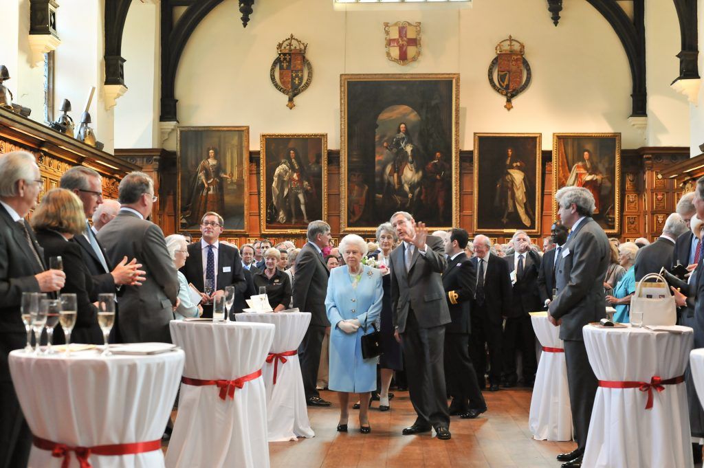 Her Majesty Queen Elizabeth II at a Reception in Middle Temple Hall following the Re-Dedication of the Temple Church Organ, Tuesday 7 May 2013
