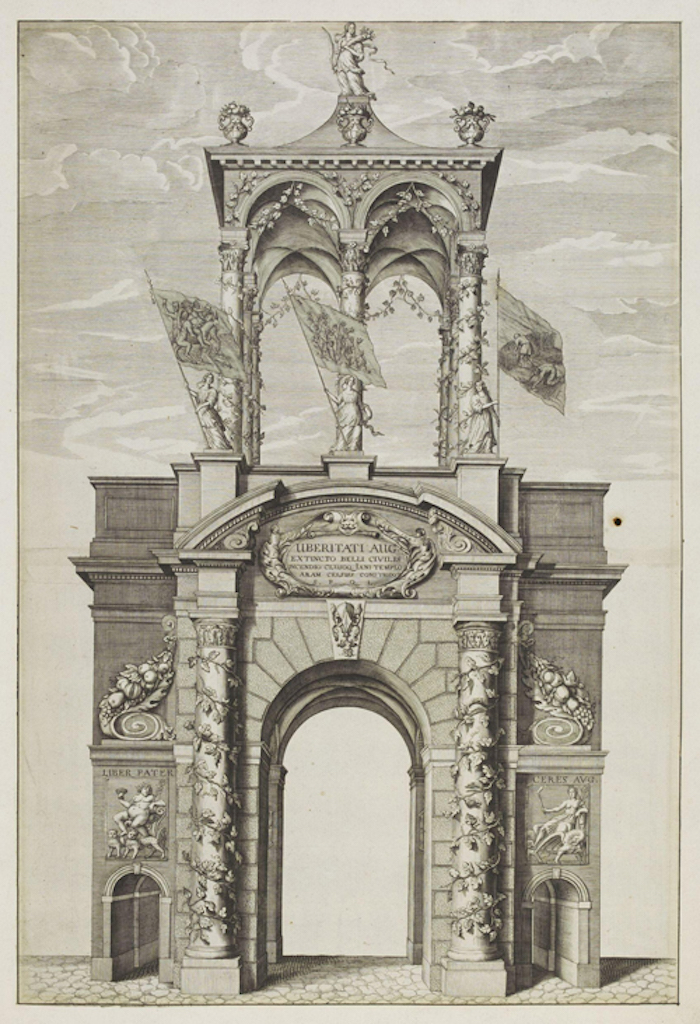 'The Garden of Plenty', plate from 'The Entertainment of his Most Excellent Majestie Charles II, in his Passage through the City of London to his Coronation', David Loggan, 1662 © Victoria and Albert Museum, London